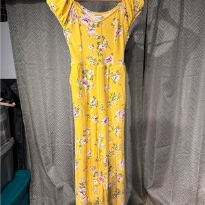 No Boundaries Yellow Floral Maxi Dress